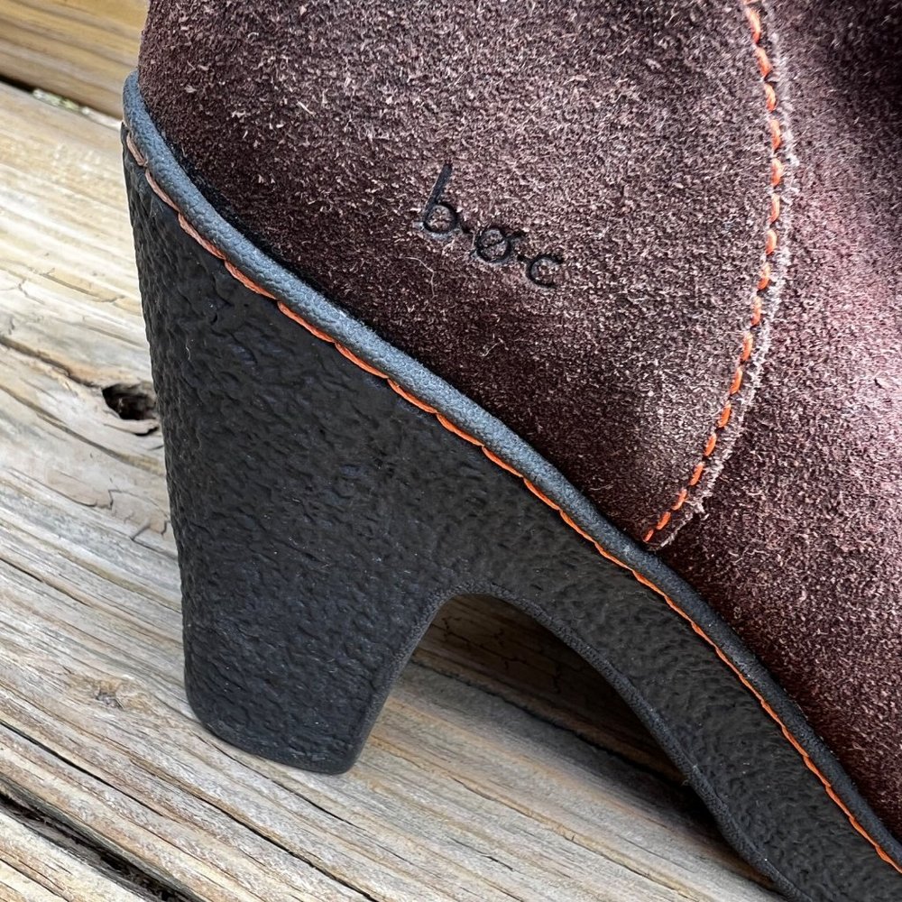 Born BOC Bootie Shoes Boots size 9.5 Women Brown Suede Lace Up BC6769 - Picture 4 of 10